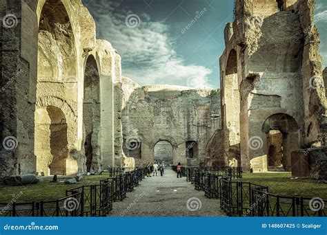 Panorama Inside the Baths of Caracalla, Rome, Italy Editorial Image ...