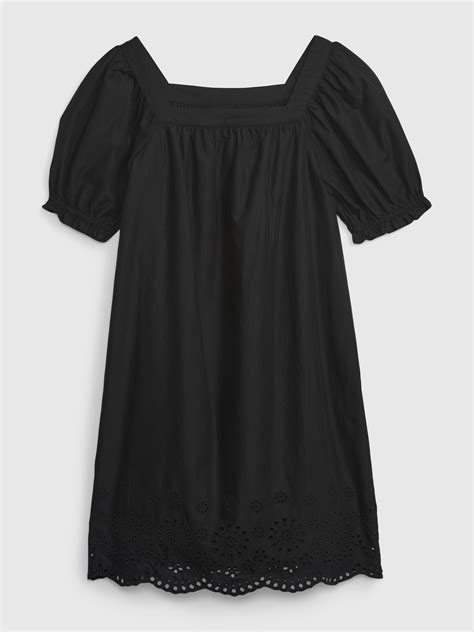 Kids Eyelet Puff Sleeve Dress Gap