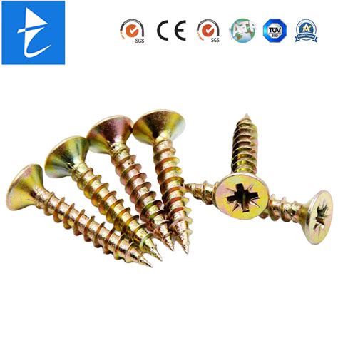 Customized Metric Thread Phillips Driver Flat Countersunk Head Zinc Plated Chipboard Screw