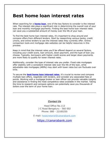 Best Home Loan Interest Rates Publisher Publications Issuu