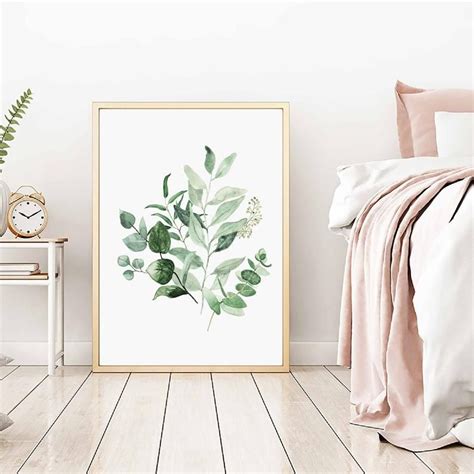 Watercolor greenery art set printable digital download etsy – Artofit