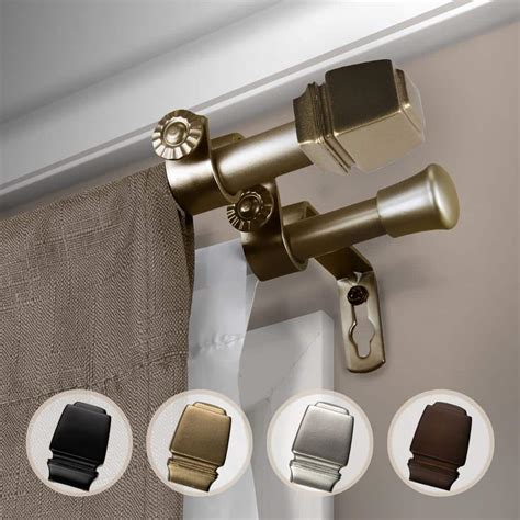 Emoh In In Adjustable Double Curtain Rod In Dia In