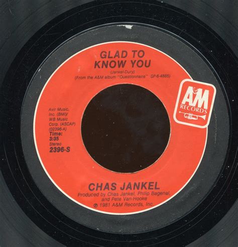 Chas Jankel Glad To Know You Vinyl Records LP CD On CDandLP