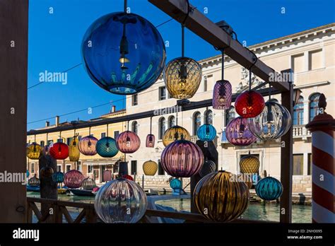 Murano Glass Lights With Reflections Hanging Opposite Museo Del Vetro