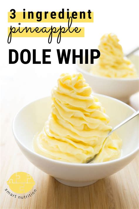 Three Ingredient Pineapple Dole Whip In A White Bowl On A Wooden Table