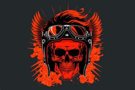 Vector Skull Biker Art for T-shirt Graphic by Fractal font factory ...