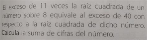 Solved El Exceso De Veces La Ra Z Cuadrada De Un N Mero Sobre