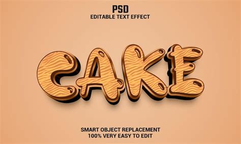 Premium PSD Cake 3d Editable Text Effect With Background Premium Psd