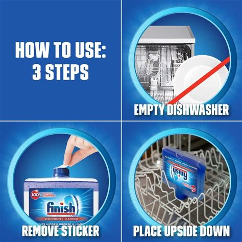 Finish Dishwasher Machine Cleaner Fl Oz Dual Action Pack Of