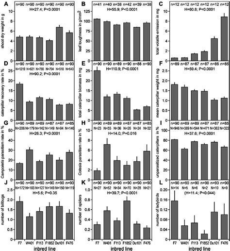 Overview Of The Parameters Assessed For Six Maize Inbred Lines Arranged