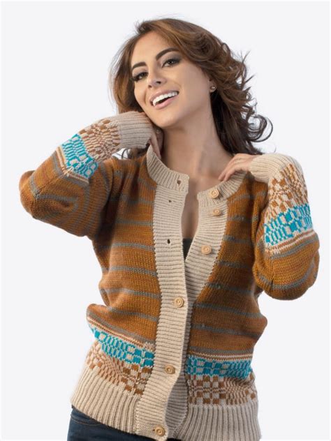 Handmade Alpaca Cardigan For Women Autumn Peruvian Sweater