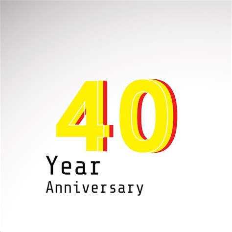 Premium Vector 40 Years Anniversary Celebration Yellow Color Vector Template Design Illustration