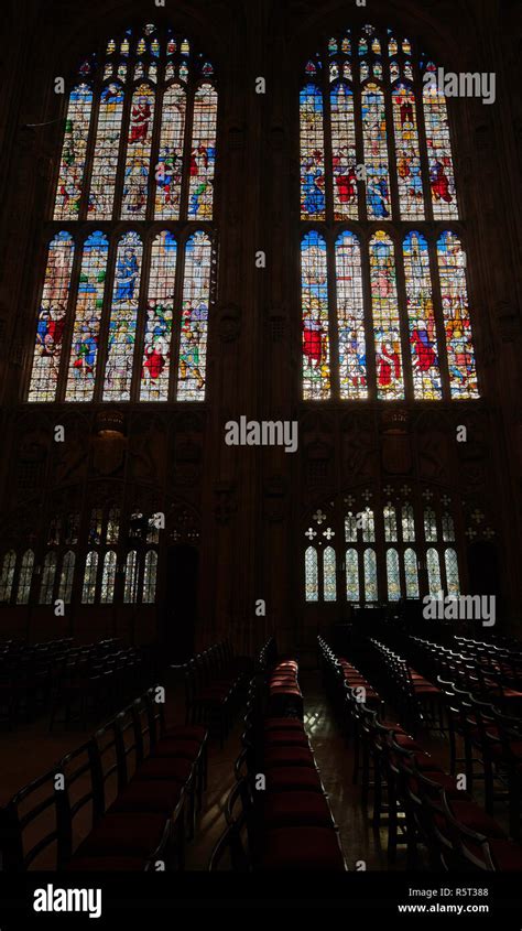 Kings college stained glass hi-res stock photography and images - Alamy