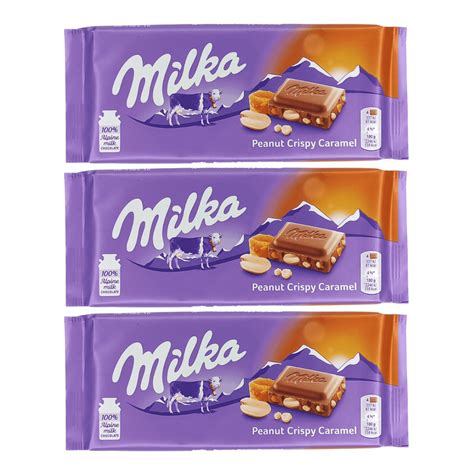 3 Barras De Chocolate Milka Ao Leite Amendoas E Caramelo Locy