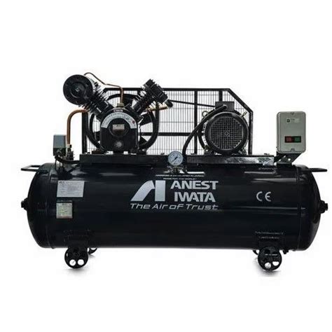 Reciprocating New Anest Iwata Lubricated Air Compressor With Motor 5 Hp