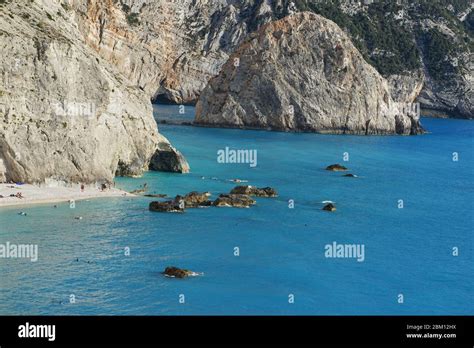 Panorama Of Porto Katsiki Beach Lefkada Lefkas Greece It Is One Of