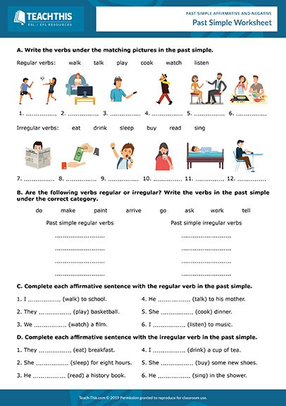 Past Simple Affirmative And Negative Simple Past Tense Worksheet Simple Past Tense Past