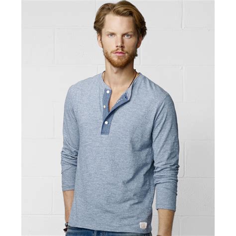 Lyst Denim And Supply Ralph Lauren Henley Shirt In Blue For Men