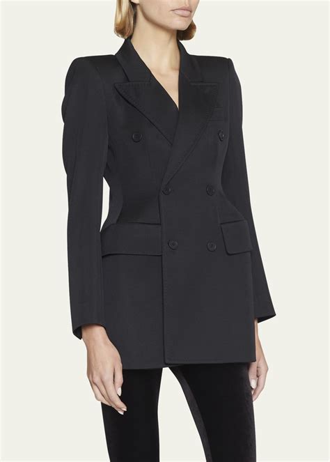 Balenciaga Hourglass Double Breasted Wool Blazer Bergdorf Goodman