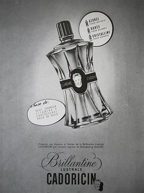 Cadoricin, “Brillantine” hair care products, 1940’s. | Hair care, Perfume, Scent