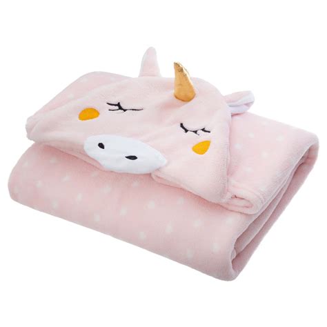 Plaid Capuche Enfant Licorne Rose Linge De Maison Enfant Eminza