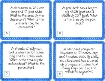 Area And Perimeter Task Cards By Southern Charm School Tpt