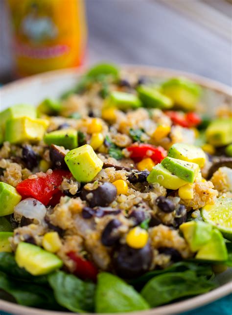 Quinoa Corn Black Bean Fiesta Bowl Vegan Recipe