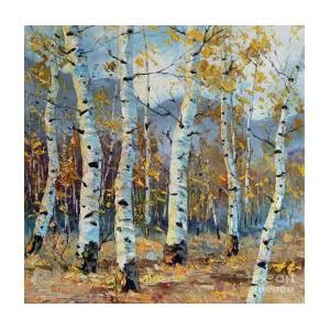 Birch Tree Forest Landscape Painting Painting By Willson Lau Pixels