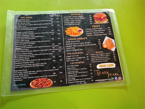 Menu At Cafe Black Pearl Ichalkaranji