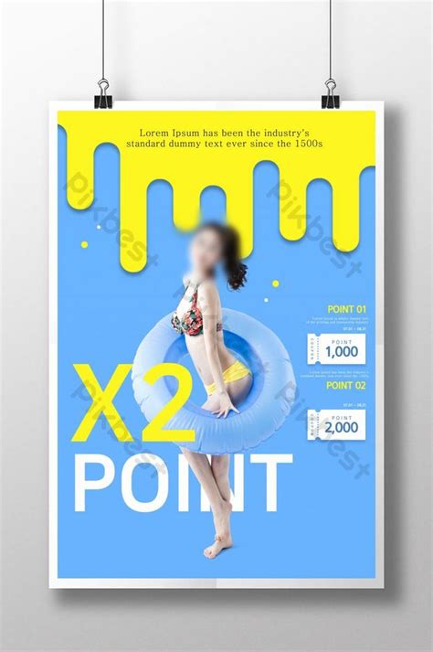 cô gái hàn quốc mặc bikini trên bãi biển bản mẫu psd PSD Tải xuống miễn phí Pikbest