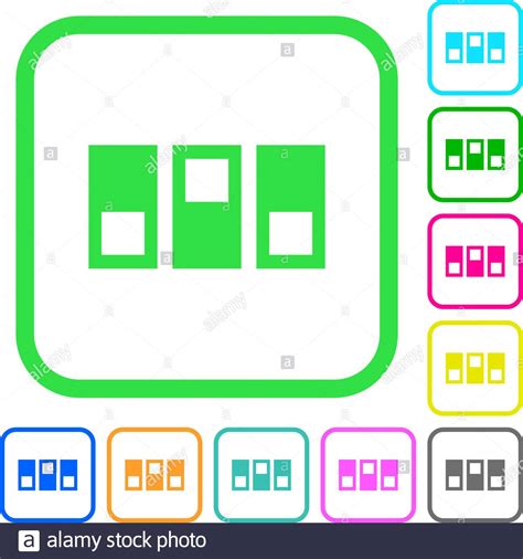 Switchboard Vivid Colored Flat Icons In Curved Borders On White