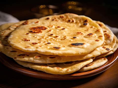 Premium Photo Indian Flat Bread Closeup Traditional Flatbread Also