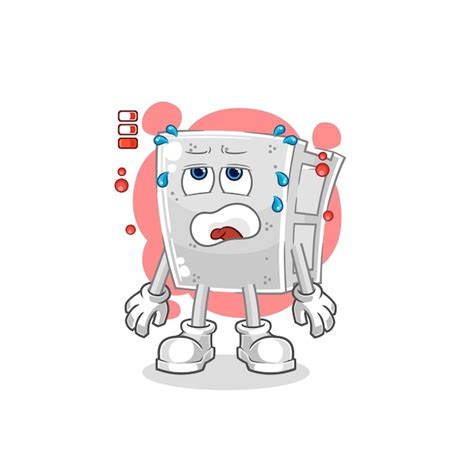 Premium Vector Concrete Brick Low Battery Mascot Cartoon Vector