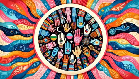 Premium Photo Cultural Diversity Hands Illustration In Circle