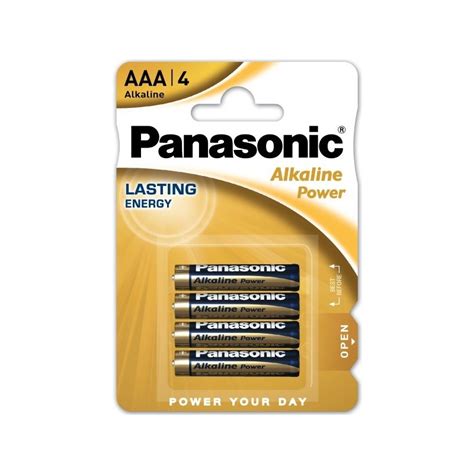 Panasonic Alkaline Power AAA Batteries 4 Pack 12x 4 Packs Minimum