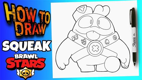 How To Draw Squeak From Brawl Stars Step By Step Como Dibujar A