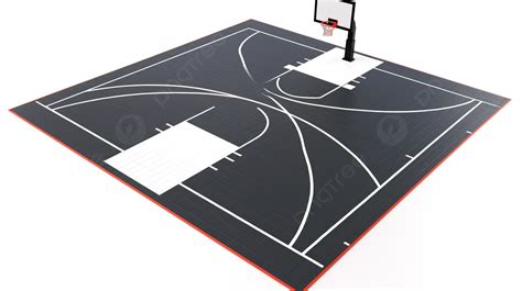 Basketball Pit Court Design From The Top On A White Background 3d