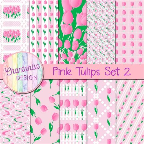 Free Pink Tulips Digital Papers