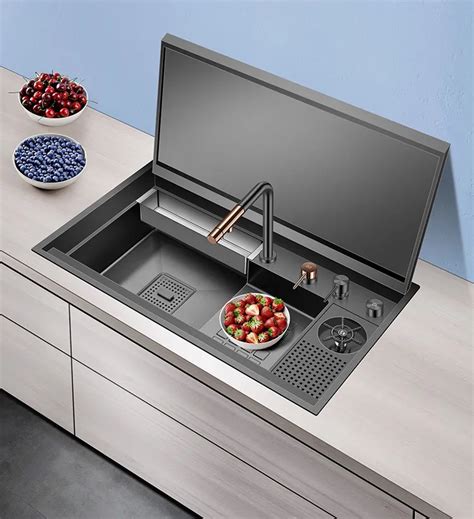 Modern SS Hot Cold Water Faucet With Counter Control For Wickes Stainless Steel Sinks Basin