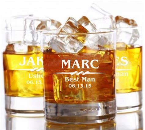 5 Personalized Rocks Glasses Whiskey Glass Set Groom T Groomsmen