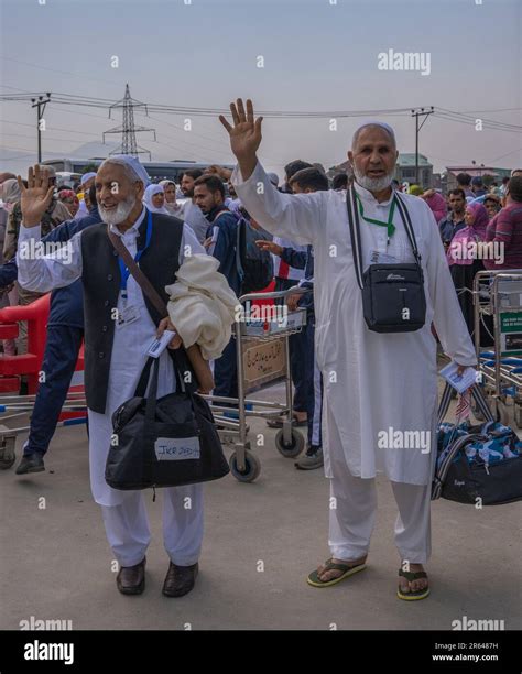 Kashmiri Muslim Pilgrims Wave To Relatives Before Leaving For The