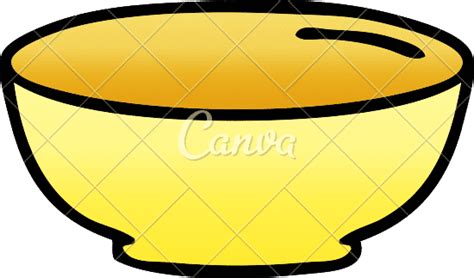 Quirky Gradient Shaded Cartoon Bowl 素材 Canva可画