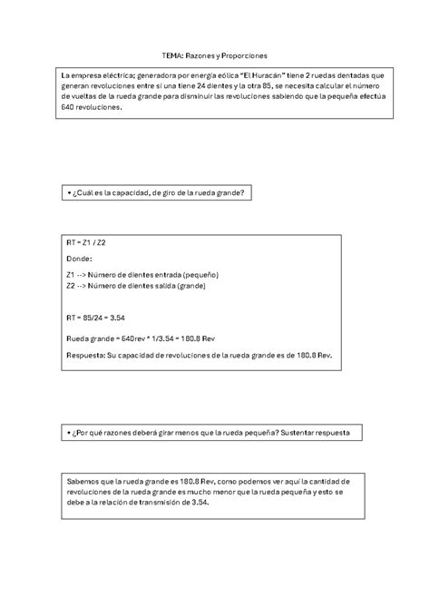 E Matem Tica Tema Razones Y Proporciones La Empresa El Ctrica