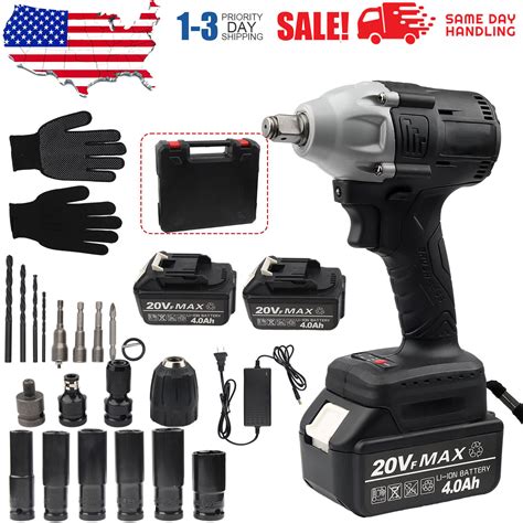 Nm High Torque Cordless Impact Wrench Drive Includes Li Ion