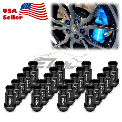 Black 20 Pcs M12x125 Short Lug Nuts For Nissan Rouge Altima 370z 350z