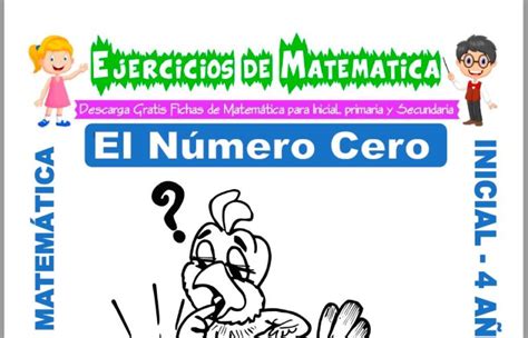 Actividades De El N Mero Cero Para Inicial De A Os Matem Tica