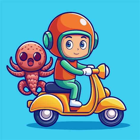 Un Personnage De Dessin Anim Sur Un Scooter Avec Un Squelette Sur Le