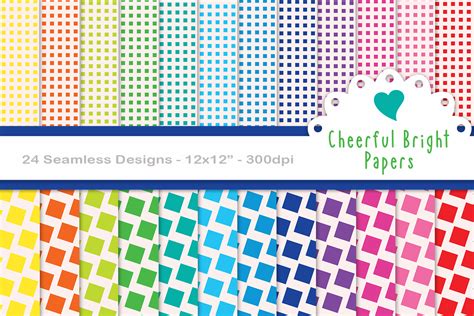 Seamless Bright Squares Papers Graphic By Lovelytocu Creative Fabrica