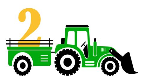 Birthday Tractor Svg For Cricut Tractor With Trailer Svg Etsy