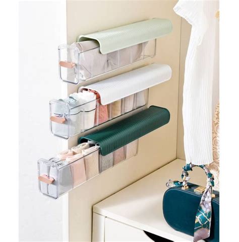 Wall Mounted Storage Box Transparent With Cover Wardrobe Organizers